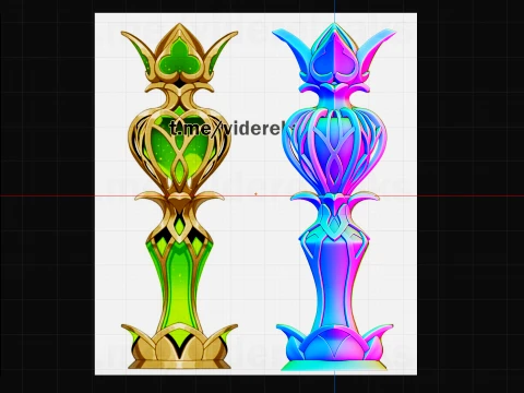 デンドロ グノーシス -- 原神 -- ナヒダのグノーシス -- 3D プリントインプレイス 3Dプリントモデル