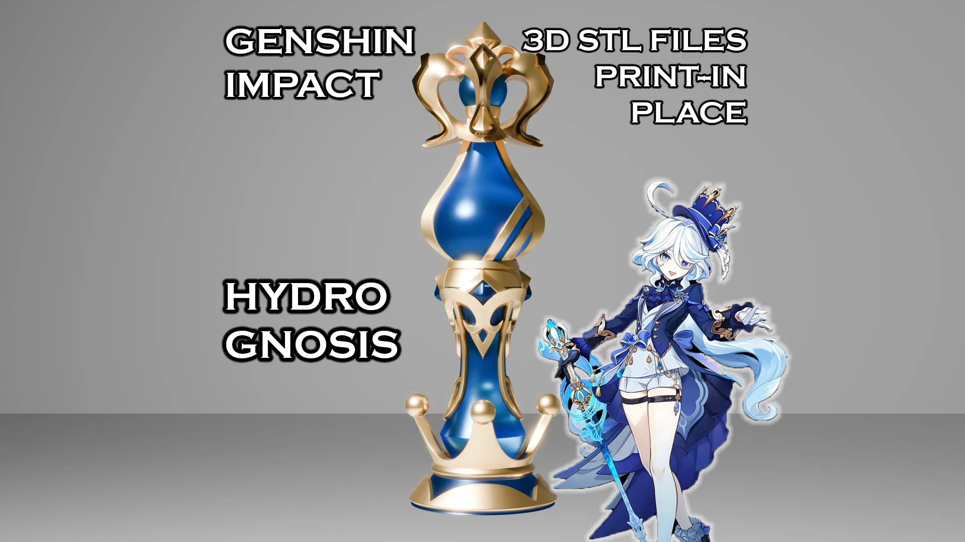 Hydro Gnosis -- Genshin Impact -- Gnosis of Furina -- 3D Printable Cosplay Prop 3D Print Model .c4d .max .obj .3ds .fbx .stl .blend 