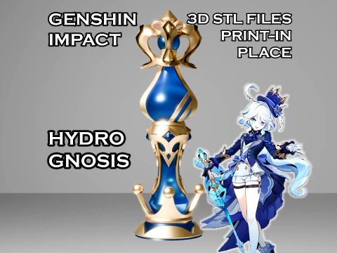 Hydro Gnosis - Genshin Etkisi - Furina'nın Gnosis'i - 3D Yazdırılabilir Cosplay Prop 3D Baskı Modeli