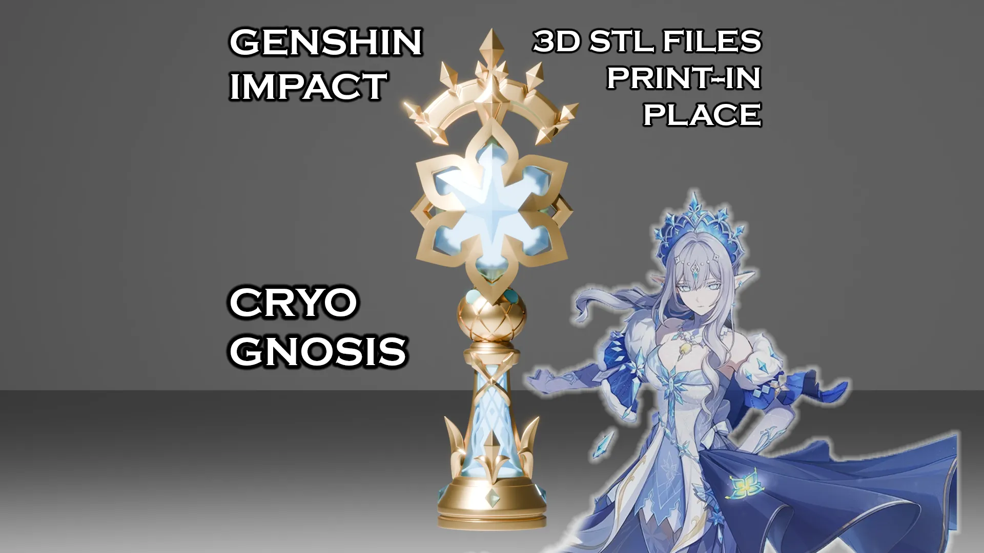 Cryo Gnosis -- Genshin Impact -- Gnosis of Tsaritsa -- 3D Print-In-Place 3D Print Model .c4d .max .obj .3ds .fbx .stl .blend 