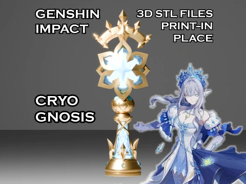 Cryo Gnosis -- Genshin Impact -- Gnosis of Tsaritsa -- 3D Print-In-Place 3D Print Model