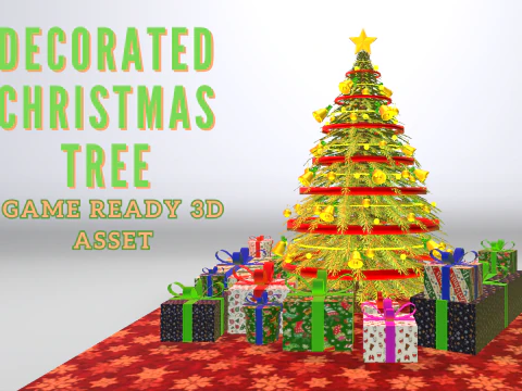 Christmas Tree And Gifts 3D Model