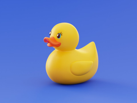 Rubber Duck Bath Toy Stylized Illustration Low-Poly Low-poly 3D Model