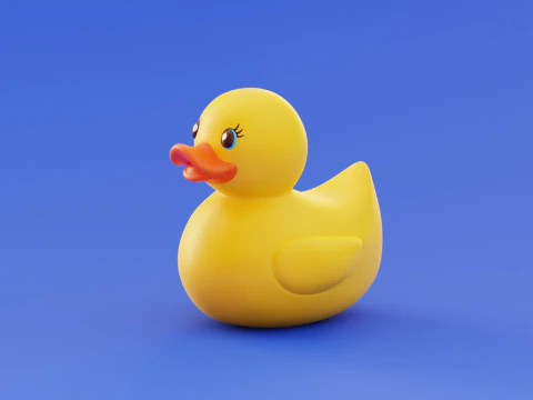 ゴム製のアヒルのお風呂のおもちゃの様式化されたイラスト 低ポリ 低ポリ 3Dモデル