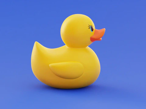 Rubber Duck Bath Toy Stylized Illustration Low-Poly Low-poly 3D Model