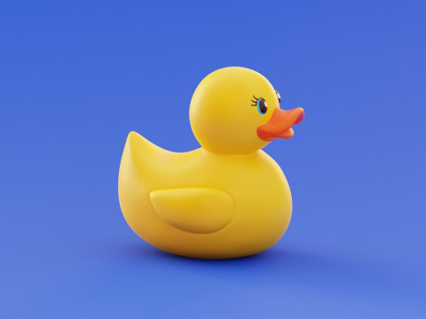 Rubber Duck Bath Toy Stylized Illustration Low-Poly Low-poly 3D 모델
