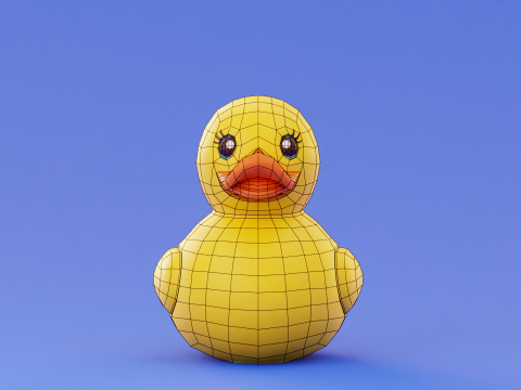 Rubber Duck Bath Toy Stylized Illustration Low-Poly Low-poly 3D 모델
