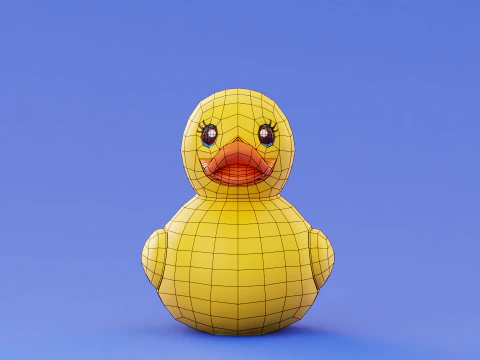 Rubber Duck Bath Toy Stylized Illustration Low-Poly Low-poly 3D Model