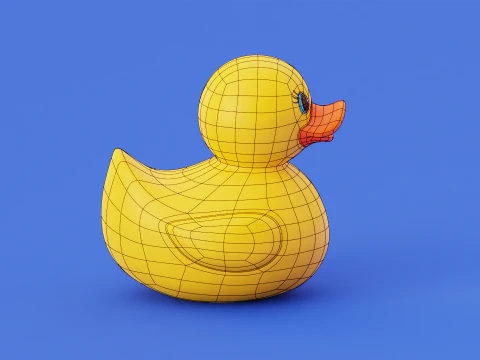 Rubber Duck Bath Toy Stylized Illustration Low-Poly Low-poly 3D Model