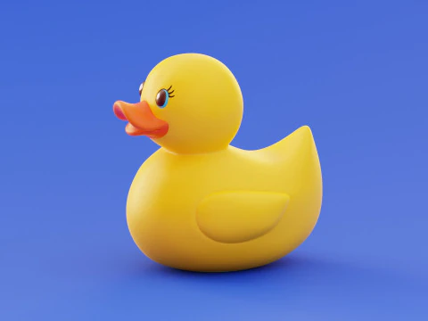 Rubber Duck Bath Toy Stylized Illustration Low-Poly Low-poly 3D Model