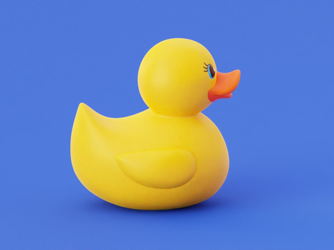 Rubber Duck Bath Toy Stylized Illustration Low-Poly Low-poly 3D 모델