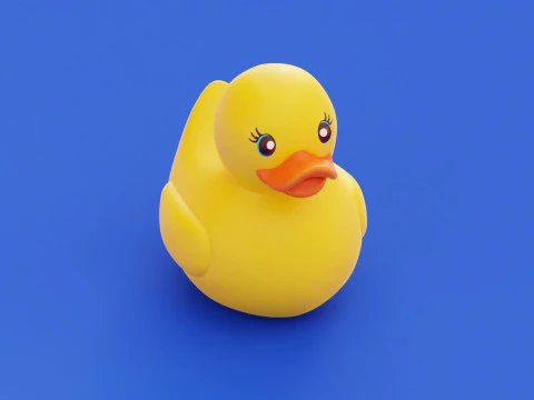 Rubber Duck Bath Toy Stylized Illustration Low-Poly Low-poly 3D Model