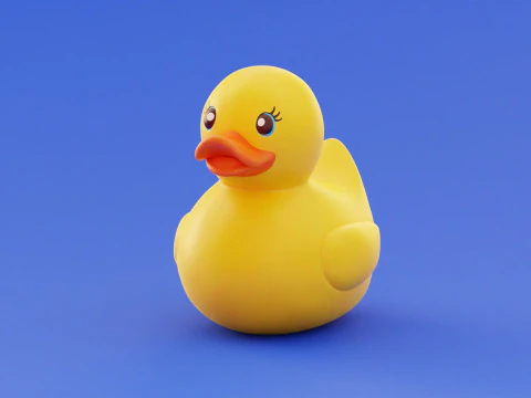 Rubber Duck Bath Toy Stylized Illustration Low-Poly Low-poly 3D Model