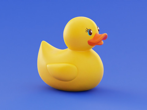 Rubber Duck Bath Toy Stylized Illustration Low-Poly Low-poly 3D 모델