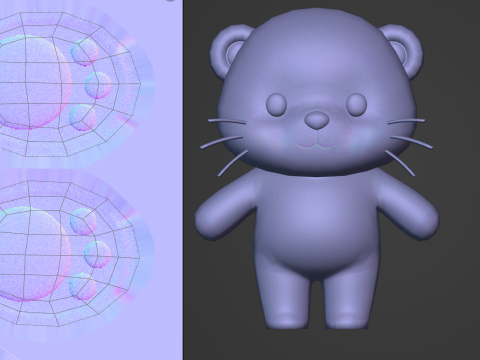 Cartoon Tiger Character Chibi Kawaii Low-poly 3Dモデル