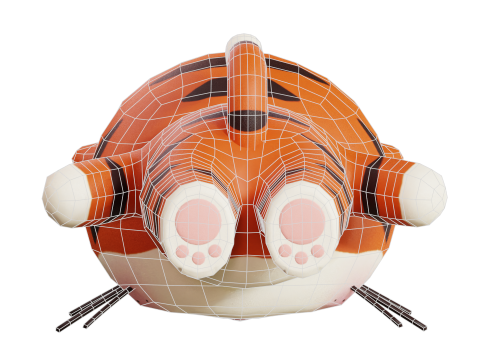 Cartoon Tiger Chibi Kawaii Character Rigged Animated Low-poly 3D 模型