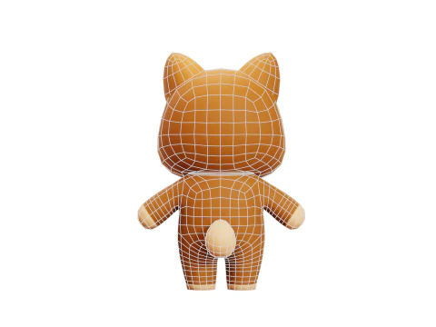 Cartoon Dog Character Shiba Chibi Kawaii Low-poly 3D Model