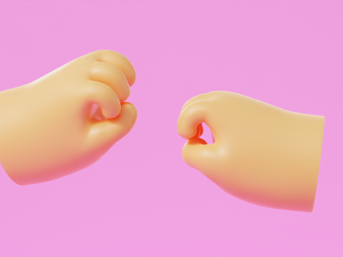 Cartoon Hands Pack Illustration Icon Low-poly 3D Model