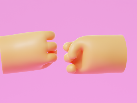 Cartoon Hands Pack Illustration Icon Low-poly 3D Model