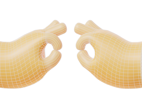 Cartoon Hands Pack Illustration Icon Low-poly 3D Model