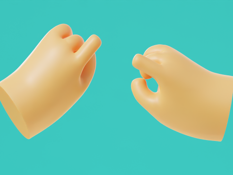 Cartoon Hands Pack Illustration Icon Low-poly 3D Model
