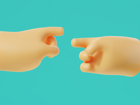 Cartoon Hands Pack Illustration Icon Low-poly 3D Model