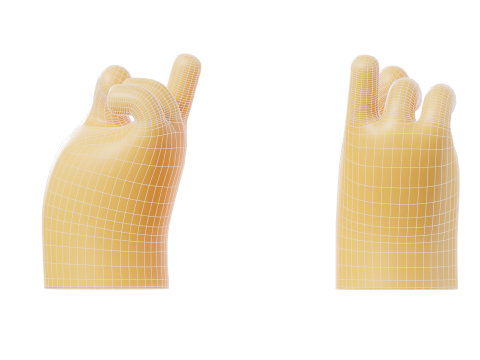 Cartoon Hands Pack Illustration Icon Low-poly 3D Model