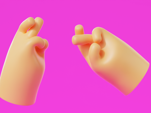 Cartoon Hands Pack Illustration Icon Low-poly 3D Model