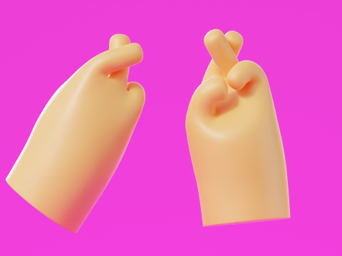 Cartoon Hands Pack Illustration Icon Low-poly 3D Model