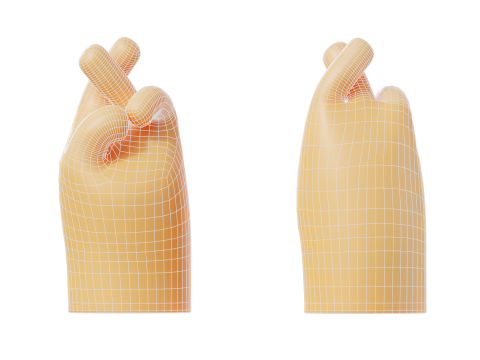 Cartoon Hands Pack Illustration Icon Low-poly 3D Model