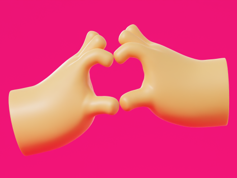 Cartoon Hands Pack Illustration Icon Low-poly 3D Model