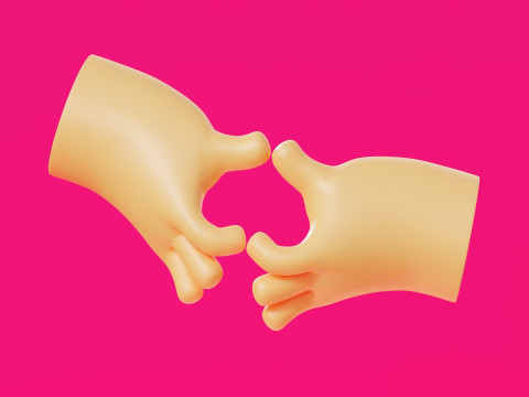 Cartoon Hands Pack Illustration Icon Low-poly 3D Model