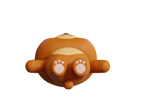 Cartoon Bear Cute Chibi Kawaii Illustration Model 3D