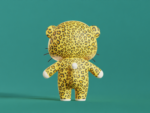 Cartoon Leopard Character Chibi Kawaii 3D Модель