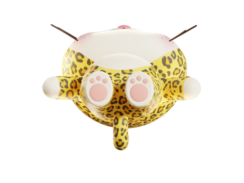 Cartoon Leopard Chibi Kawaii Character Rigged Animated Model 3D