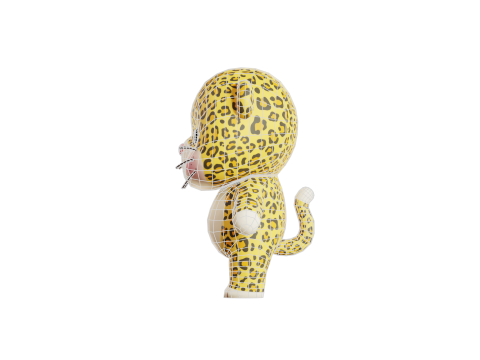 Cartoon Leopard Chibi Kawaii Character Rigged Animated Model 3D