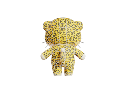 Cartoon Leopard Chibi Kawaii Character Rigged Animated Model 3D