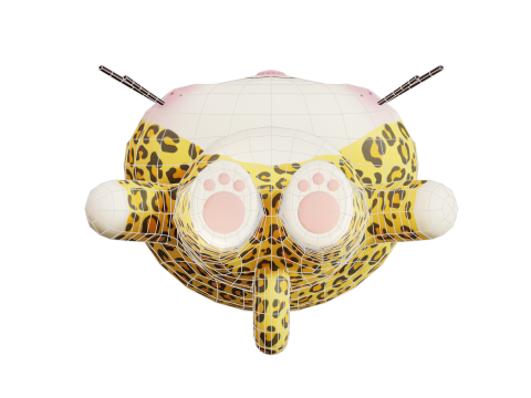 Cartoon Leopard Chibi Kawaii Character Rigged Animated Model 3D