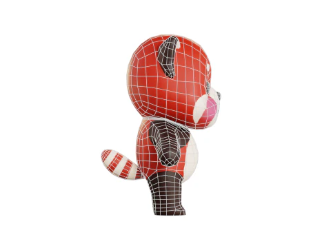 Red Panda Cartoon Character Chibi Kawaii 3D Model
