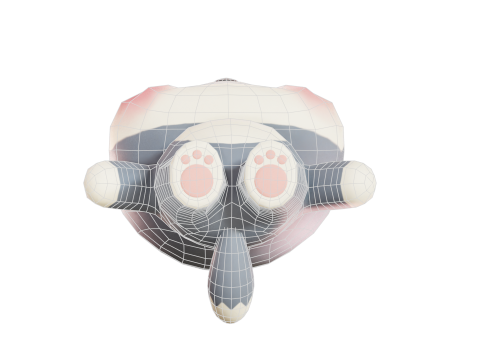 늑대 캐릭터 만화 꼬마 가와이 Rigged 애니메이션 3D 모델