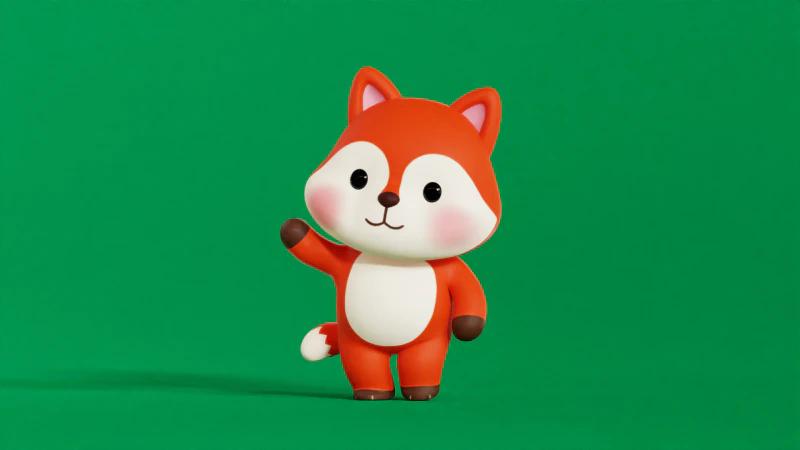 Desenho de personagem Fox Chibi Kawaii Rigged animado Modelo 3D .c4d .max .obj .3ds .fbx .stl .blend 