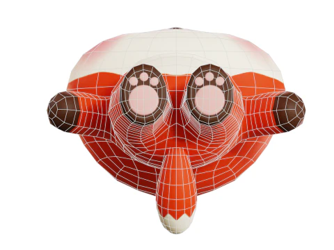 Desenho de personagem Fox Chibi Kawaii Rigged animado Modelo 3D