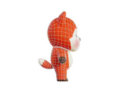 Fox Character Cartoon Chibi Kawaii Rigged Animated 3D Модель