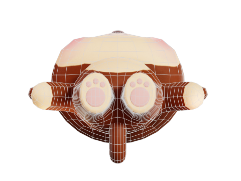 Monkey Cartoon Character Chibi Kawaii 3Dモデル
