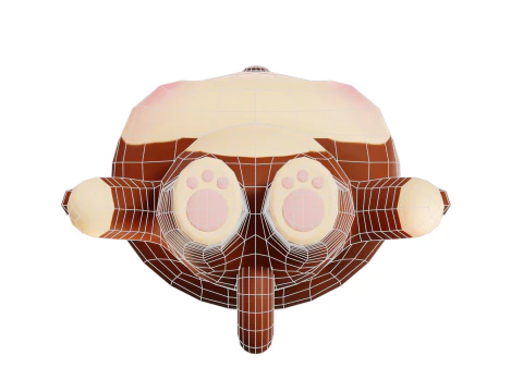 Monkey Cartoon Character Chibi Kawaii 3D Model