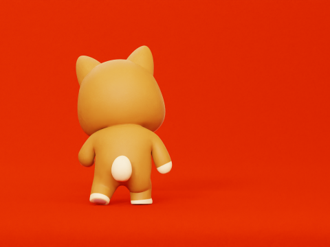 漫画犬柴ちびかわいいキャラクターがアニメーション化されました 3Dモデル