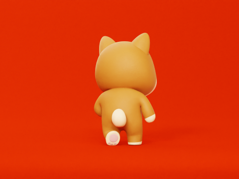 漫画犬柴ちびかわいいキャラクターがアニメーション化されました 3Dモデル