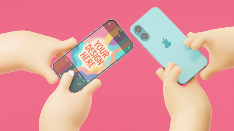 Мультфильм "Руки держат стилизованный смартфон" 3D Модель .c4d .max .obj .3ds .fbx .stl .blend