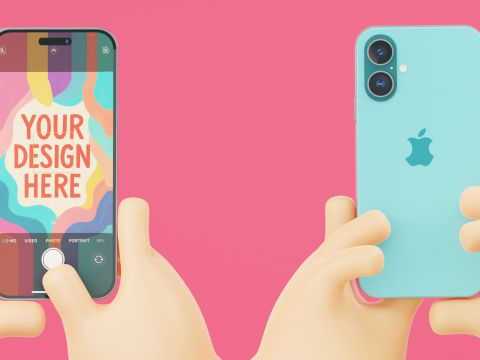 Мультфильм "Руки держат стилизованный смартфон" 3D Модель