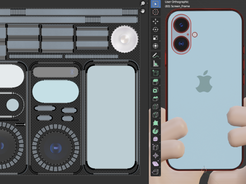 Мультфильм "Руки держат стилизованный смартфон" 3D Модель